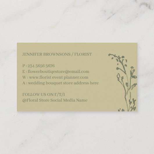 Sage Gold Hand Holding ventilator Visitekaartje (Achterkant)