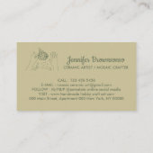 Sage Gold Handmade Hobby Ceramic Fish Mosaic Visitekaartje (Achterkant)