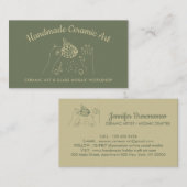 Sage Gold Handmade Hobby Ceramic Fish Mosaic Visitekaartje (Voorkant / Achterkant)