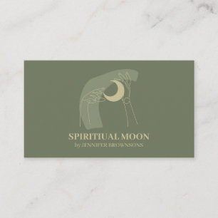 Sage Gold Hands Moon Energy Healing Reiki Visitekaartje