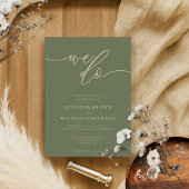 Sage Gold Kalligrafie Handtekening We Doen Bruilof Kaart
