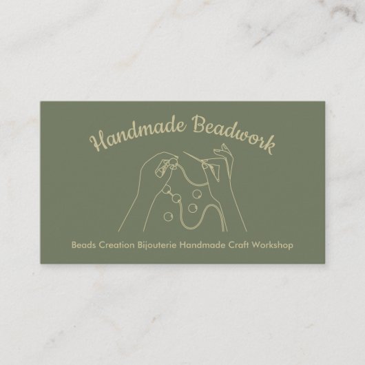 Sage Gold Kralen Creatie Bijouterie Visitekaartje (Voorkant)