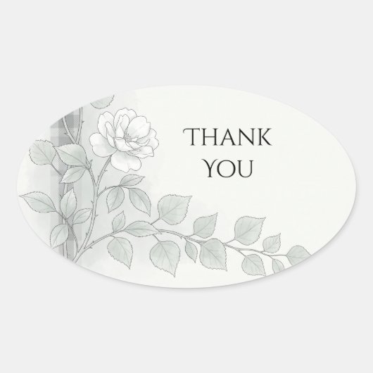 Sage Gold Leaf Bedankt Sticker (Voorkant)