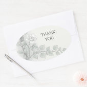 Sage Gold Leaf Bedankt Sticker (Envelop)