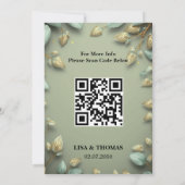 Sage Gold Luxe Greenery Wedding Save The Date (Achterkant)