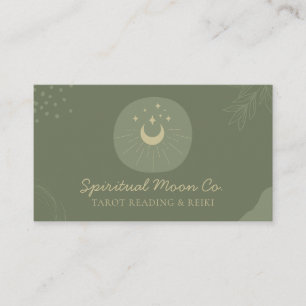 Sage Gold Moon Stars Spiritueel Reiki Visitekaartje