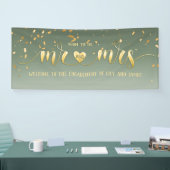Sage Gold Mr en Mrs Verloving Banner (Beurs)