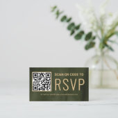 Sage Gold Online QR-code RSVP Weduwwebsite Informatiekaartje (Staand voorkant)