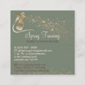 Sage gold Spuitbus Tan Aftercare Instructies Tips Vierkante Visitekaartje (Voorkant)