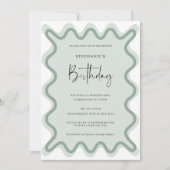 Sage golvende grens bruids douche uitnodiging (Voorkant)