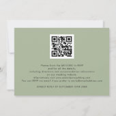 Sage Goud Agate Script Wij Doen QR Code Trouwen Kaart (Achterkant)
