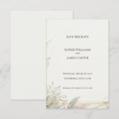 Sage Goud Botanische Save the Date Kaart (Voorkant / Achterkant)