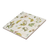 Sage, goud, cream Floral naadloos helder Afbeeldin Tegeltje (Zijkant)