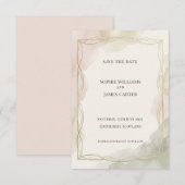 Sage Goud Diamant Save the Date Kaart (Voorkant / Achterkant)