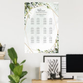 Sage goud eucalyptus boho trouwstoelindeling poster (Thuiskantoor)