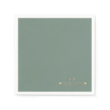 Sage & Goud Huwelijksserviet—Minimalistische Luxe