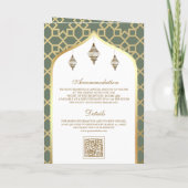 Sage Goud Islamitisch Patroon QR Code Moslim Bruil (Achterkant)