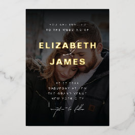 Sage & Goud Moderne Minimalistische Rustieke Bruil Folie Uitnodiging