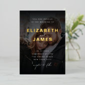Sage & Goud Moderne Minimalistische Rustieke Bruil Folie Uitnodiging (Staand Voorkant)