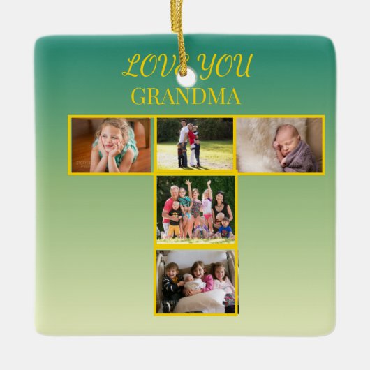 Sage Goud T-Collage Ornament Ontwerp (Voorkant)