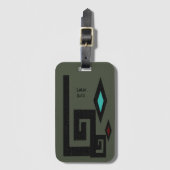 Sage Gr. Geometrisch Bagagelabel met Southwestern- (Voorkant (verticaal))