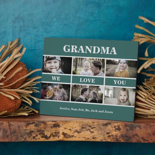 Sage Grandma We houden van You Photo Collage Fotoplaat (Zijkant)