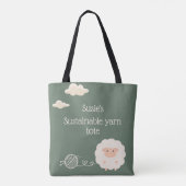 Sage grappige, houdbare schapenbreinaald tote bag (Achterkant)