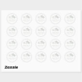 Sage Gray Toile de Jouy Cupid Round Stickers (Vel)