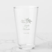 Sage Gray Toile de Jouy Wedding Glass Cup Glas (Voorkant)