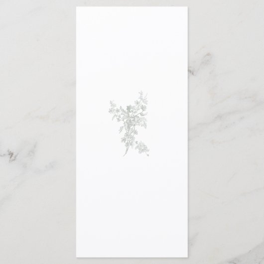 Sage Gray Toile de Jouy Wedding Menu Card (Achterkant)