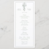 Sage Gray Toile de Jouy Wedding Menu Card (Voorkant)