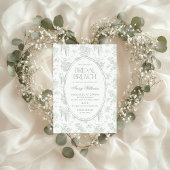 Sage Gree Toile Floral  Vrijgezellenfeest Kaart