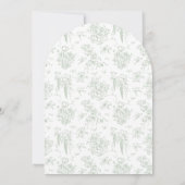 Sage Gree Toile Floral  Vrijgezellenfeest Kaart (Achterkant)