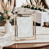 Sage Gree Toile Floral  Vrijgezellenfeest Poster