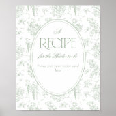 Sage Gree Toile Floral  Vrijgezellenfeest Poster (Voorkant)