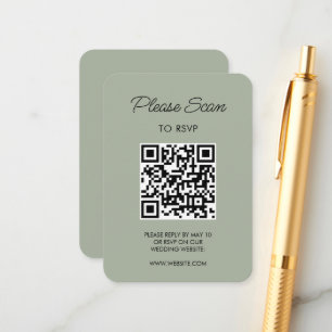 Sage Gree Trouw RSVP Modern Minimalistisch Eenvoud Informatiekaartje