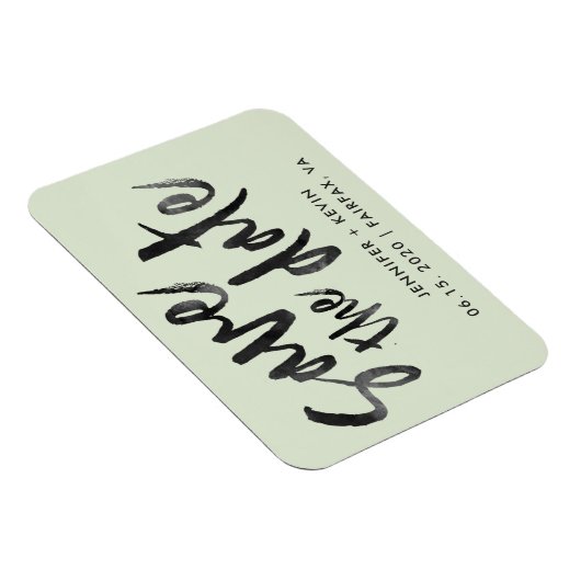 Sage Gree Wedding Calligraphy Save the Date Magnet Magneet (Rechterzijde)