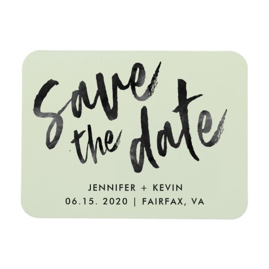 Sage Gree Wedding Calligraphy Save the Date Magnet Magneet (Horizontaal)