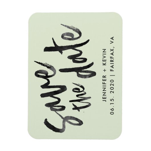 Sage Gree Wedding Calligraphy Save the Date Magnet Magneet (Verticaal)