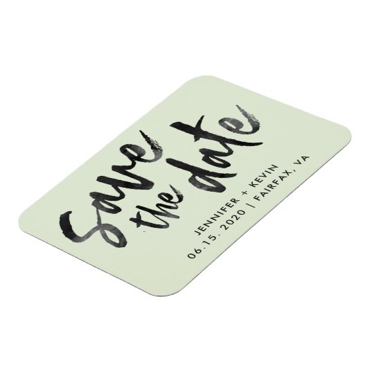Sage Gree Wedding Calligraphy Save the Date Magnet Magneet (Linkerzijde)