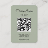 Sage Gree Wedding RSVP Modern Minimalist Simple Informatiekaartje (Voorkant)