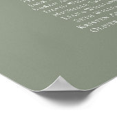 Sage Green 12 Tafels Vind uw Zitplaatskaart Poster (Hoek)