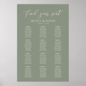 Sage Green 12 Tafels Vind uw Zitplaatskaart Poster (Voorkant)