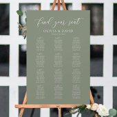 Sage Green 12 Tafels Vind uw Zitplaatskaart Poster