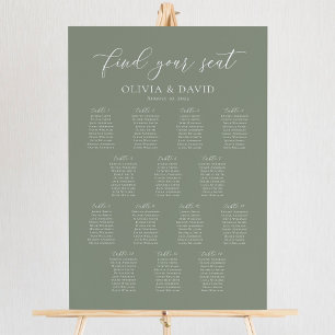 Sage Green 14 Tafels Vind uw stoel kaart Poster