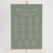 Sage Green 15 tafels Vind uw stoel kaart Poster