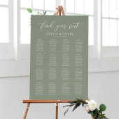 Sage Green 16 tafels Vind uw stoel kaart Poster