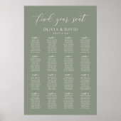 Sage Green 16 tafels Vind uw stoel kaart Poster (Voorkant)