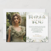 Sage Green 16e verjaardag foto dank u kaart (Voorkant)