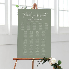 Sage Green 17 tafels Vind uw stoel kaart Poster